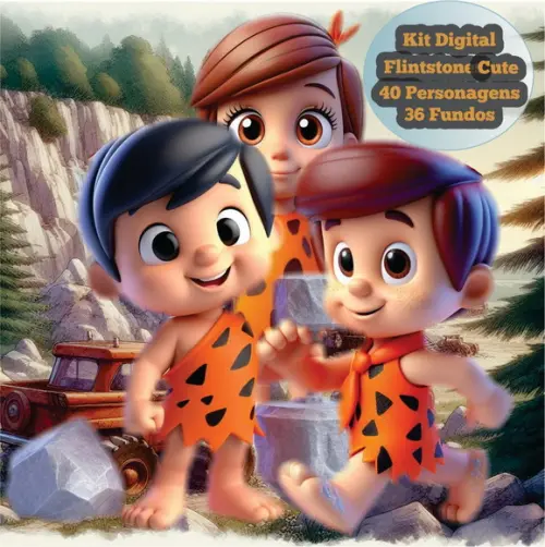 Kit Digital Flintstones Cute