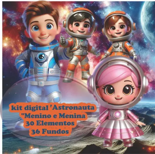 Kit Digital Menino e Menina Astronauta