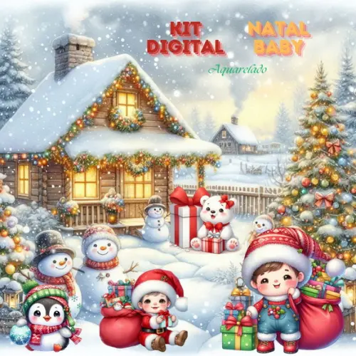 Kit Digital Natal Baby Cute
