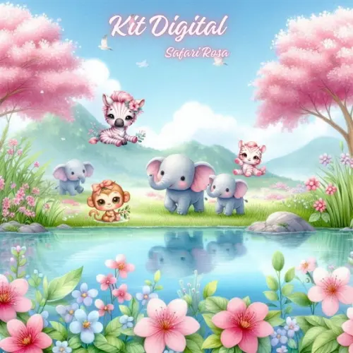 Kit Digital Safari Rosa