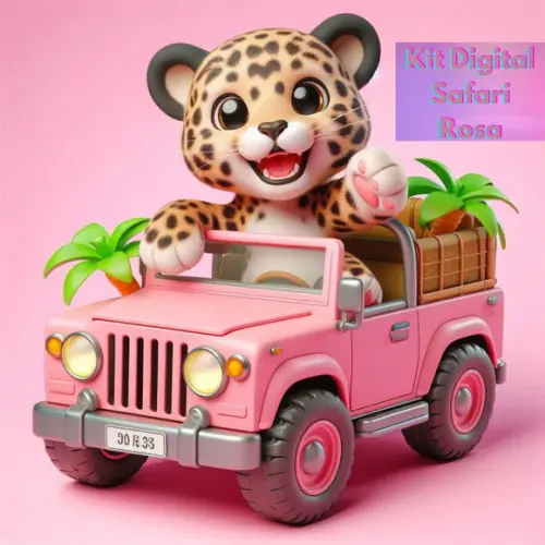 Kit Digital Safari Rosa