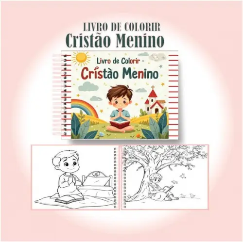Livro de Colorir Fofo Cristão Menino