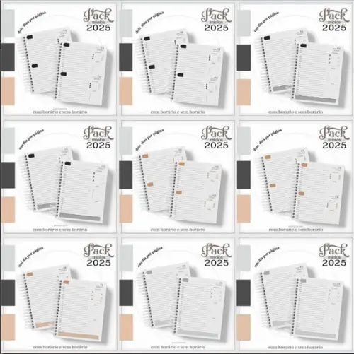 Pack Miolo Agenda Masculina 2025 Arquivo Digital