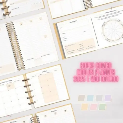 Super Combo Miolos Planner 2024 e Não Datado Arquivo Digital