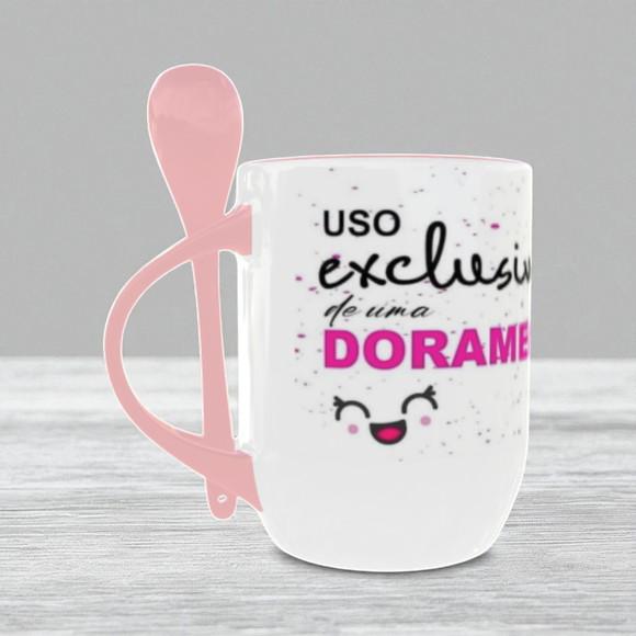Caneca com Colher Dorameira Personalizada