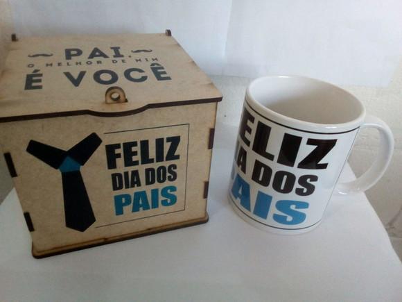 Caneca Dia dos Pais com Caixa mdf