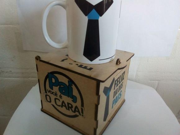 Caneca Dia dos Pais com Caixa mdf