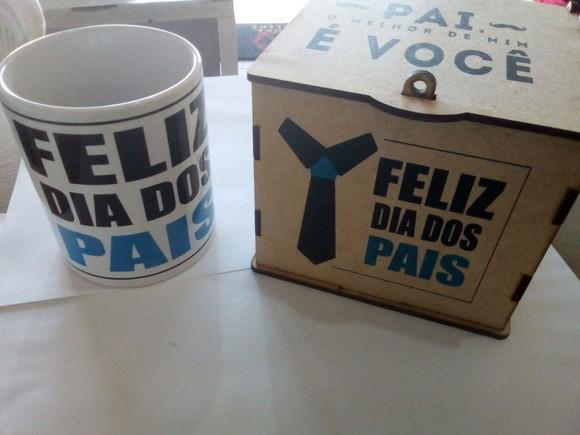 Caneca Dia dos Pais com Caixa mdf