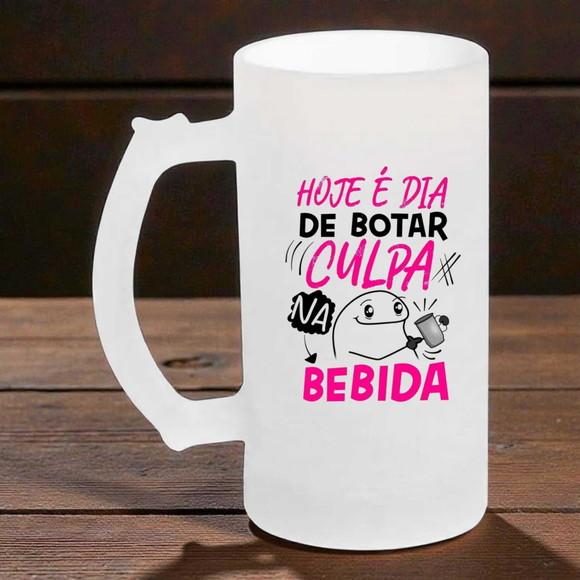Caneca Jateada de Vidro Personalizada