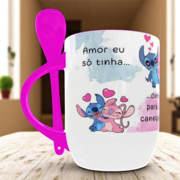 Caneca Mágica Dia dos Namorados com Colher Personalizado