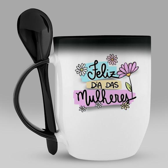 Caneca Mágica Preta Dia das Mulheres Personalizada