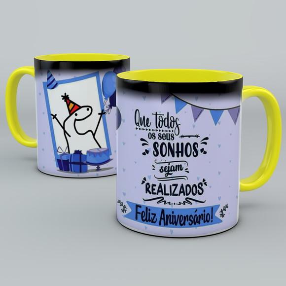 Caneca Mágica Feliz Aniversário Personalizada