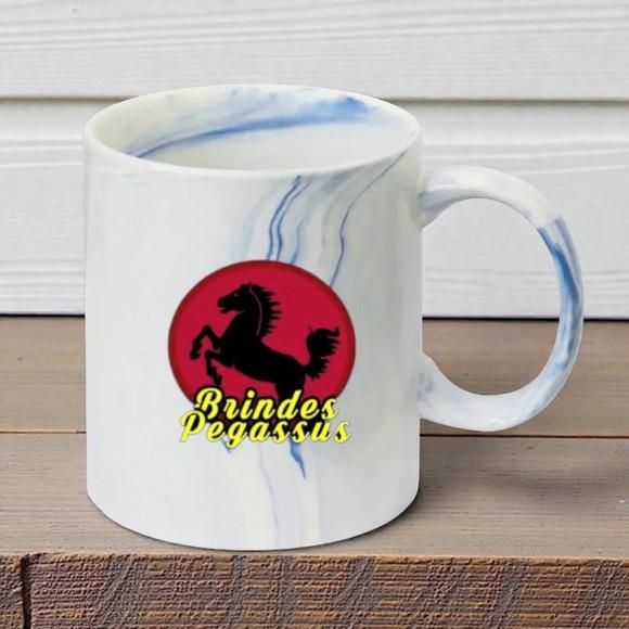Caneca Marmorizada Azul Personalizada