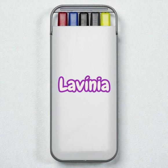 Canetas com Estojo Kit 5 em 1 Personalizado
