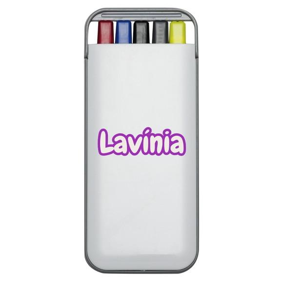 Canetas com Estojo Kit 5 em 1 Personalizado