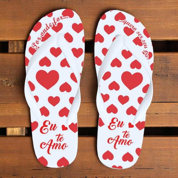 Chinelo de Tiras Namorados Personalizado