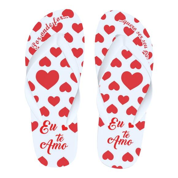 Chinelo de Tiras Namorados Personalizado