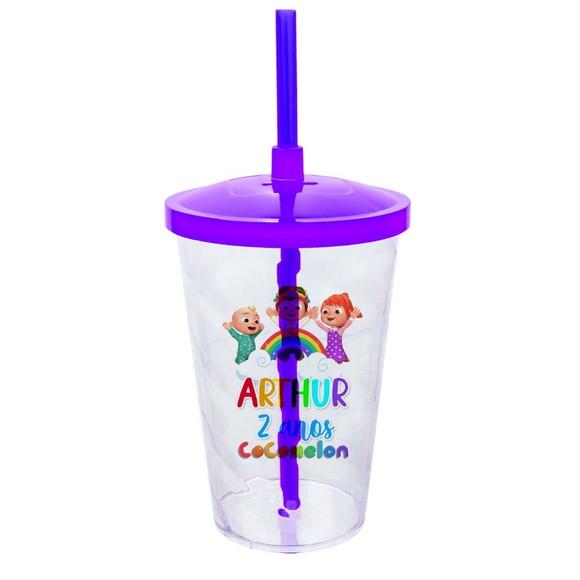 Copo Twister 500ml Personalizado com Tampa e Canudo