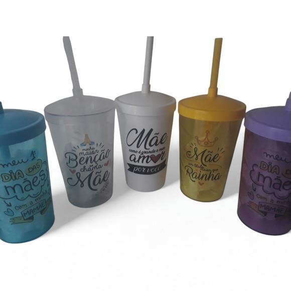 Copo Twister 500ml Personalizado com Tampa e Canudo