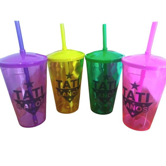 Copo Twister 500ml Personalizado com Tampa e Canudo