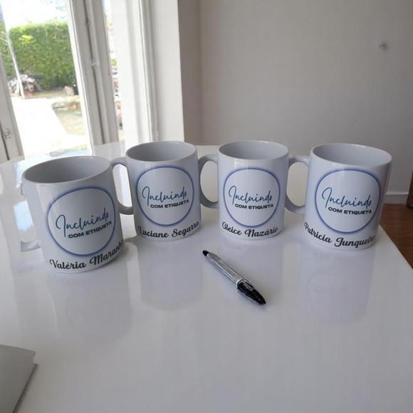 Kit 5 Canecas de Porcelana