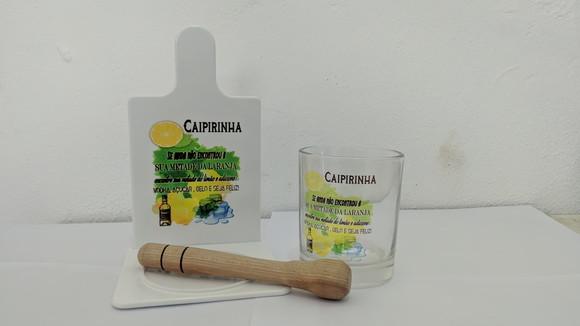 Kit Capirinha com Copo de Vidro Personalizado