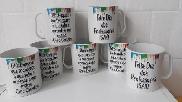 Kit Caneca de Polímero Dia dos Professores Personalizada