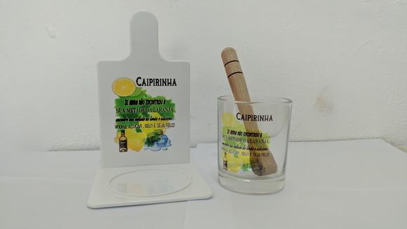 Kit Capirinha com Copo de Vidro Personalizado