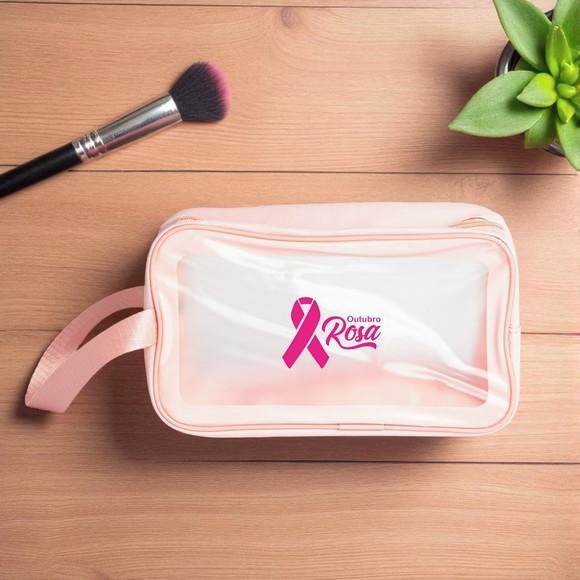Necessaire de Pvc Outubro Rosa Personalizada