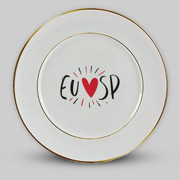 Prato de Porcelana Amo Sp Personalizado