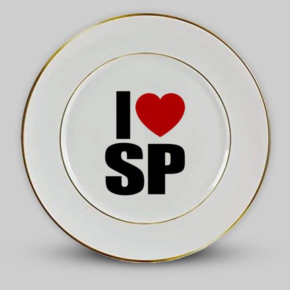 Prato de Porcelana Amo Sp Personalizado