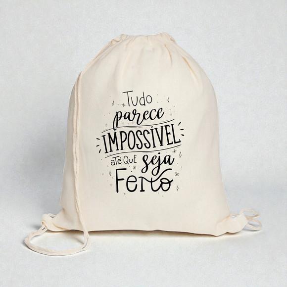 Sacochila Branca Personalizada