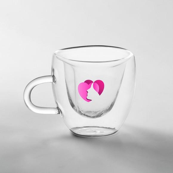 Xícara de Vidro 80ml Dia das Mulheres