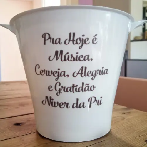 Balde de Gelo Acrílico Branco Personalizado