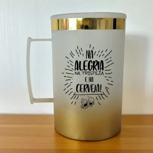 Caneca Acrílica Degradê com Borda Personalizada