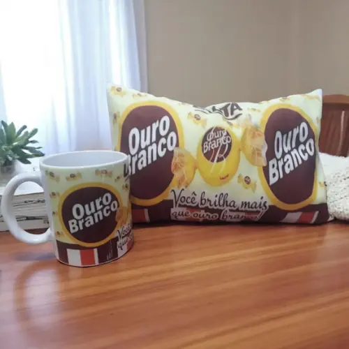 Caneca c/ Almofada Dia dos Namorados Personalizado