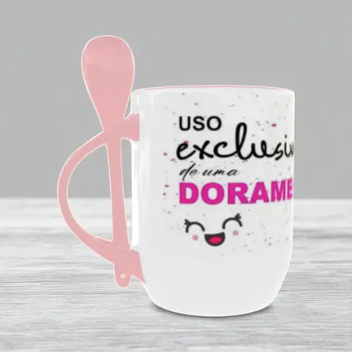 Caneca com Colher Dorameira Personalizada
