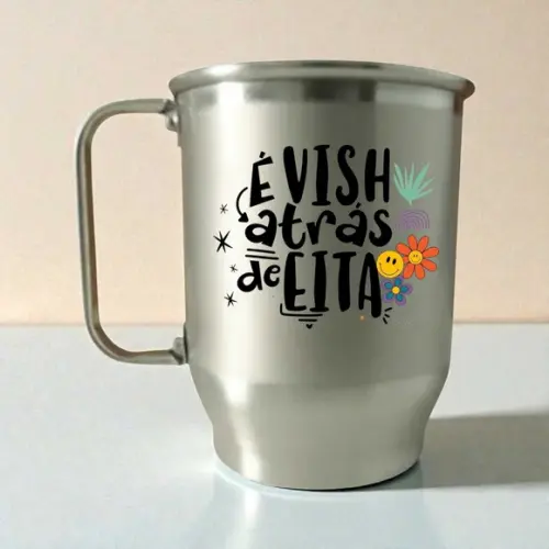 Caneca de Alumínio Fosca 500ml Personalizada