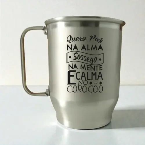 Caneca de Alumínio Fosca 500ml Personalizada