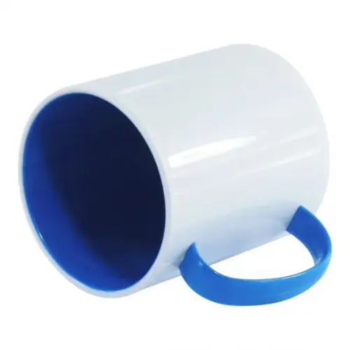 Caneca de Polímero 325ml com Interior e Alça Azul