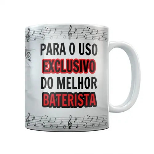 Caneca de Porcelana Baterista