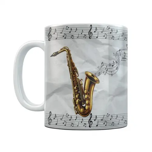 Caneca de Porcelana Saxofonista