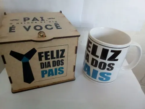 Caneca Dia dos Pais com Caixa mdf