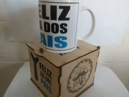 Caneca Dia dos Pais com Caixa mdf