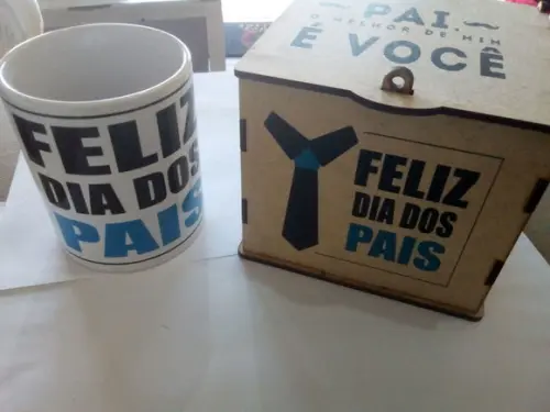 Caneca Dia dos Pais com Caixa mdf
