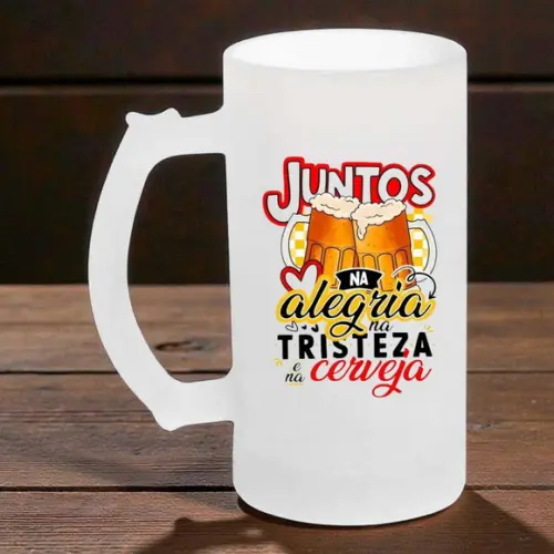 Caneca Jateada de Vidro Personalizada