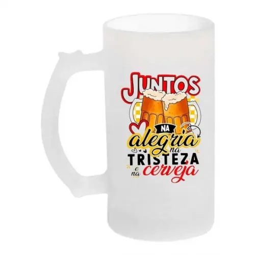 Caneca Jateada de Vidro Personalizada