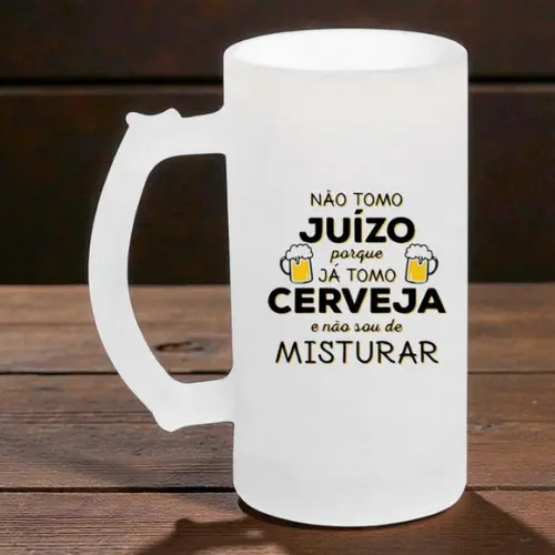 Caneca Jateada de Vidro Personalizada