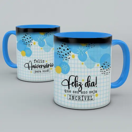 Caneca Mágica Feliz Aniversário Personalizada