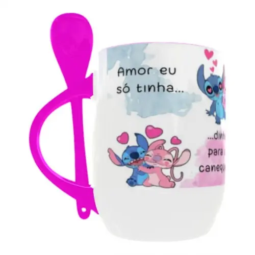 Caneca Mágica Dia dos Namorados com Colher Personalizado